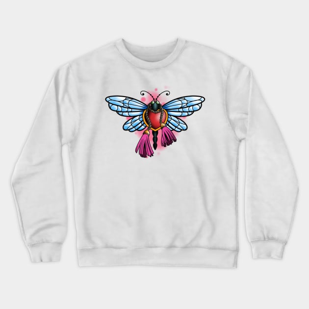Dragonfly with love heart body Crewneck Sweatshirt by InkSmith